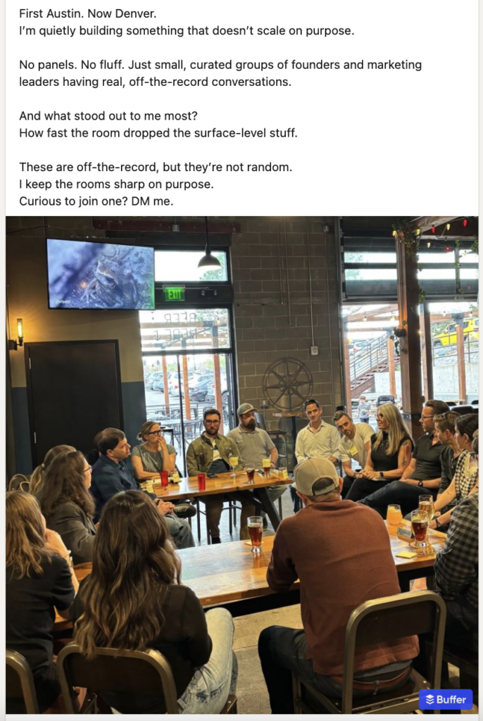 LinkedIn post after the Denver roundtable 